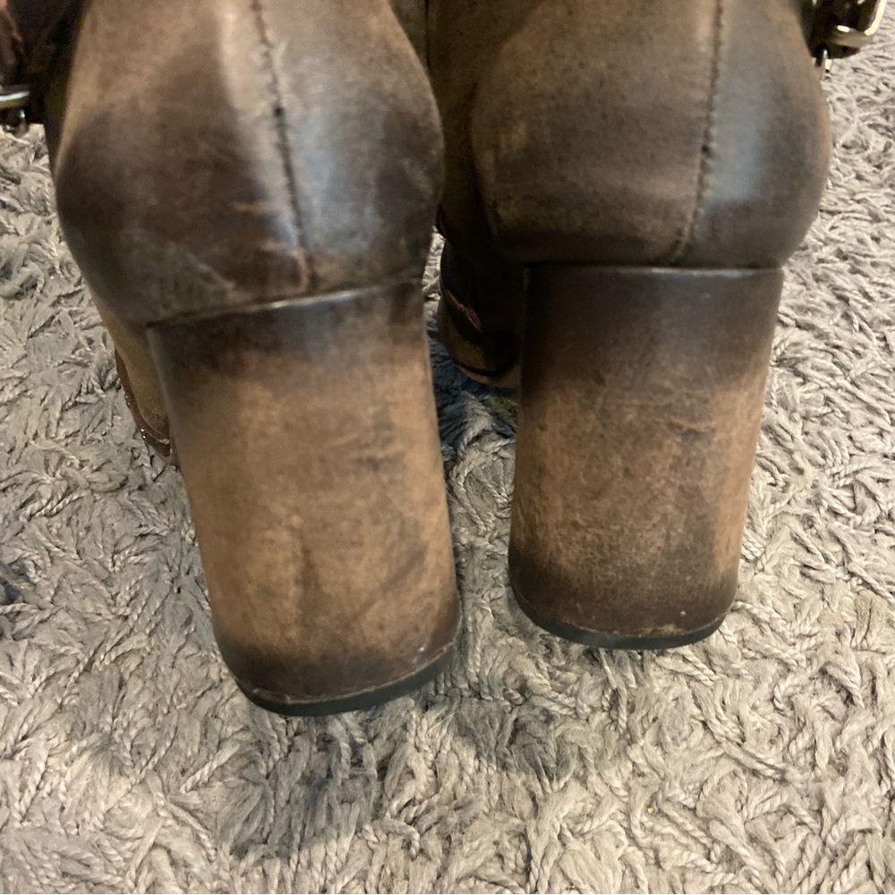 Freebird JAX Strappy Tall Distressed Leather Riding Boots Size 10 - Picture 15 of 16